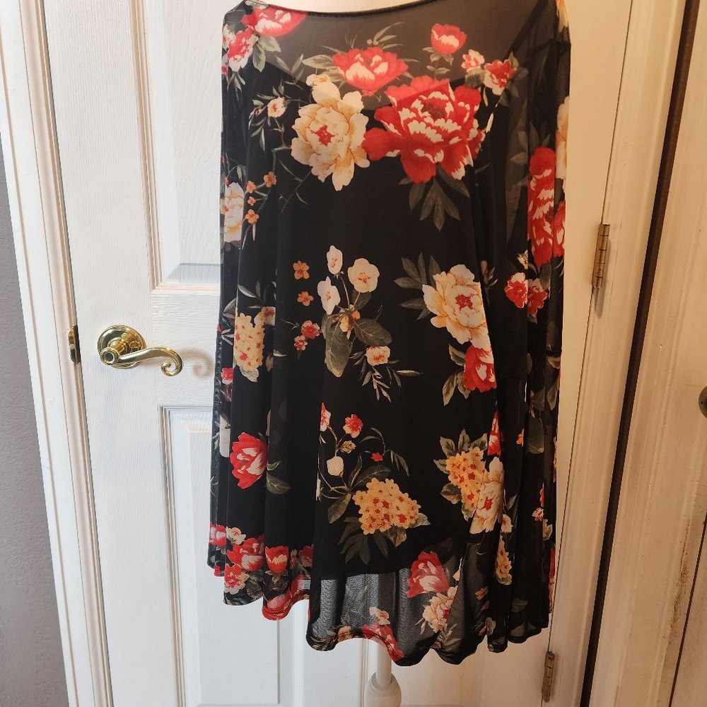 Sheer Floral Tunic w/Tank